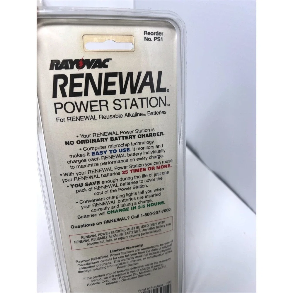 Vintage Rayovac Renewal Power Station PS1 Battery Charger Lot of 2 NOS USA